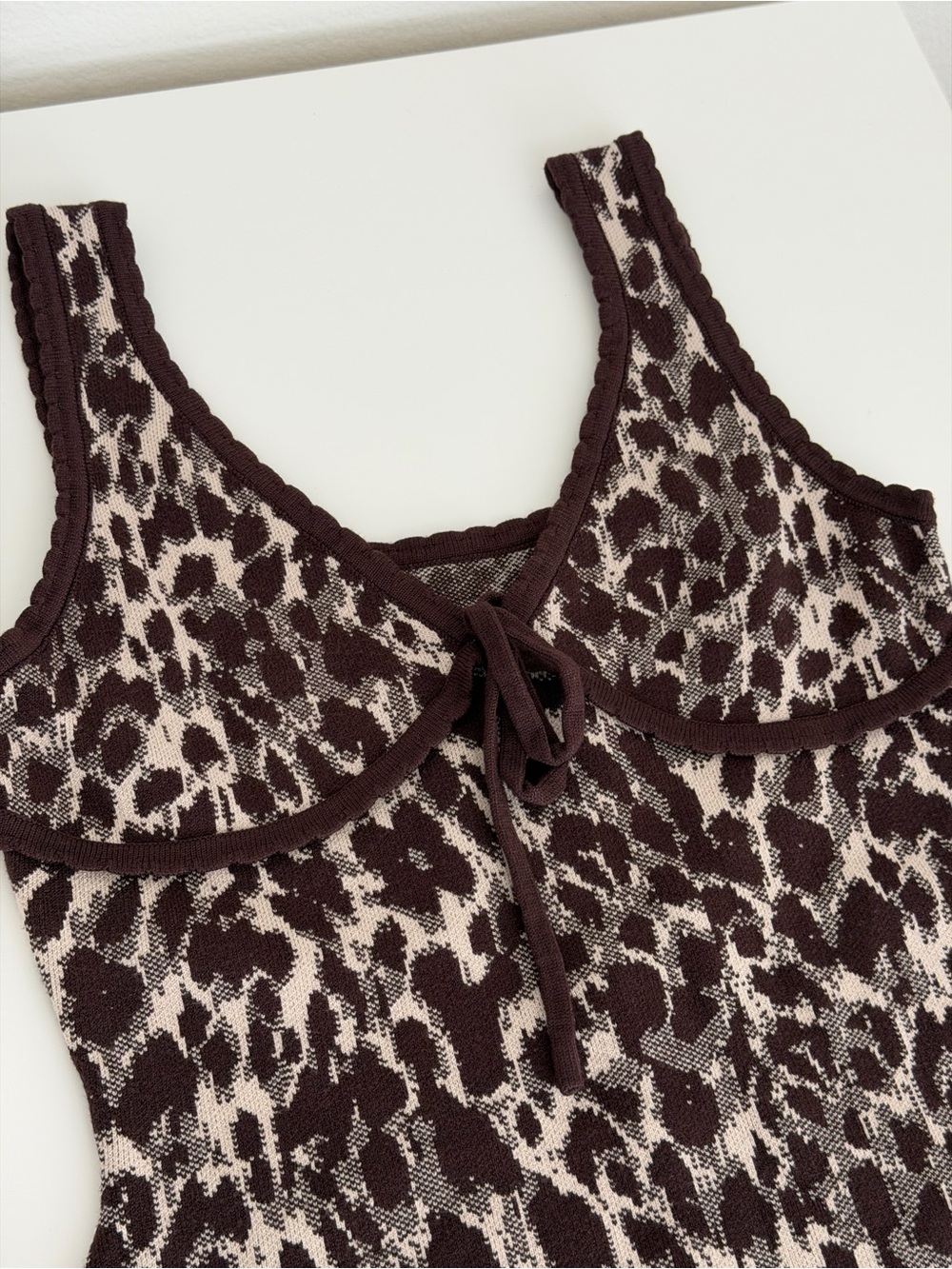 Cider Leopard-Print Mini Dress in Brown and Cream - Picture 4 of 7